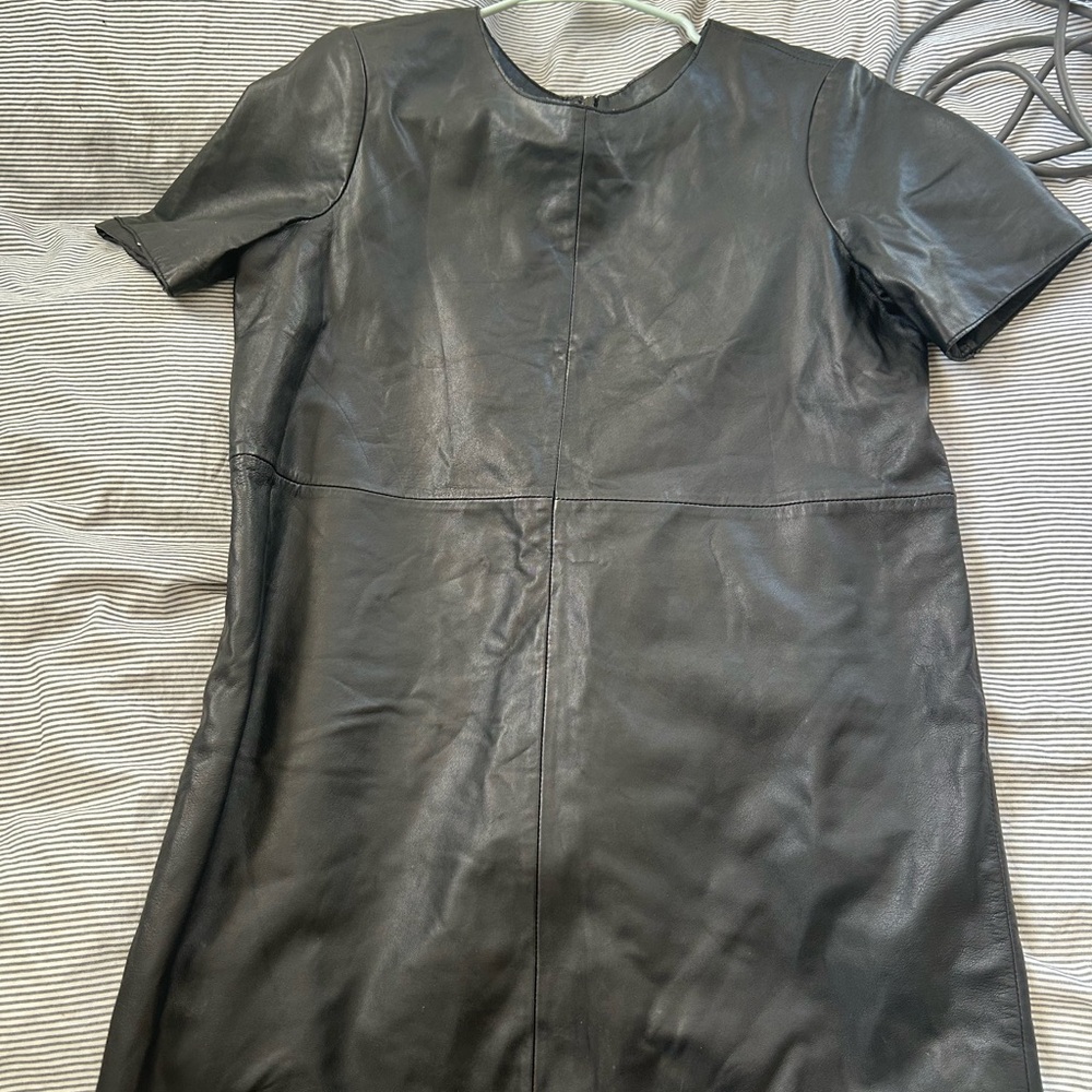 Topshop Black Leather Dress